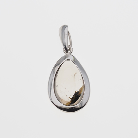 Zawieszka z Kwarcem Rutylowym ze złotą nitką w srebrze rodowanym