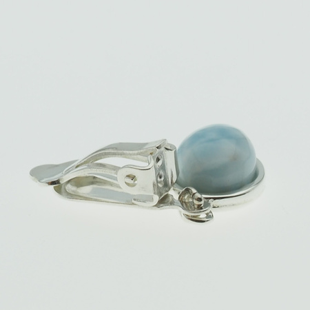 Klipsy - Larimar owalny w srebrze