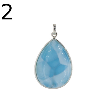 Zawieszka - larimar łza w srebrze