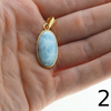 Zawieszka - larimar owalny w srebrze złoconym