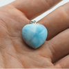Zawieszka - larimar serce w srebrze rodowanym