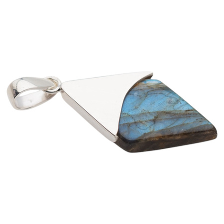 Zawieszka - Labradoryt romb w srebrze