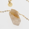 Naszyjnik - Cytryn (Kwarc Żółty) sopel  na łańcuszku srebrnym złoconym