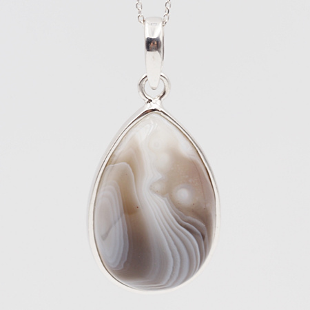 Zawieszka z Agatem Bostwaną w srebrze rodowanym