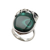 Pierścionek regulowany z owalnym Malachitem w srebrze oksydowanym