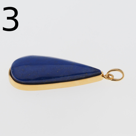 Zawieszka - srebro złocone i Lapis Lazuli w kształcie łzy