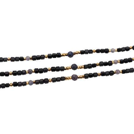 Bransoletka znak zodiaku ryby - mix kamieni i srebro złocone