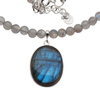 Naszyjnik z zawieszką - Labradoryt i srebro