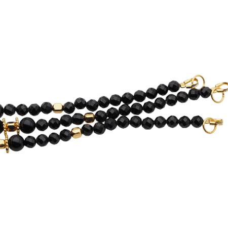 Bransoletka - Turmalin czarny i srebro złocone