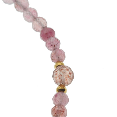 Bransoletka - Kwarc Arbuzowy, Hematyt i srebro złocone