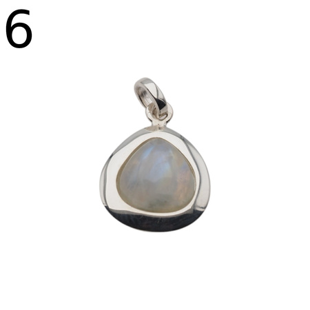 Zawieszka - Kamień Księżycowy łza w srebrze