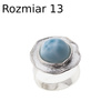 Pierścionek regulowany - okrągły Larimar w srebrze młotkowanym