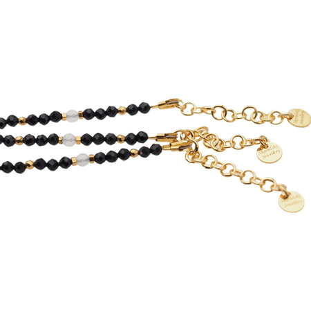 Bransoletka znak zodiaku rak - mix kamieni i srebro złocone