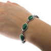 Bransoletka z owalnym malachitem w srebrze rodowanym
