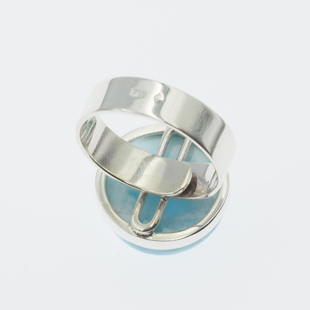 Pierścionek regulowany - owalny Larimar 19x16 w srebrze