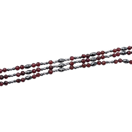 Bransoletka - Granat, Hematyt i srebro