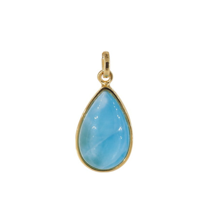 Zawieszka - larimar w srebrze złoconym