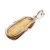 Zawieszka - surowy Bursztyn mleczny plastry w srebrze 