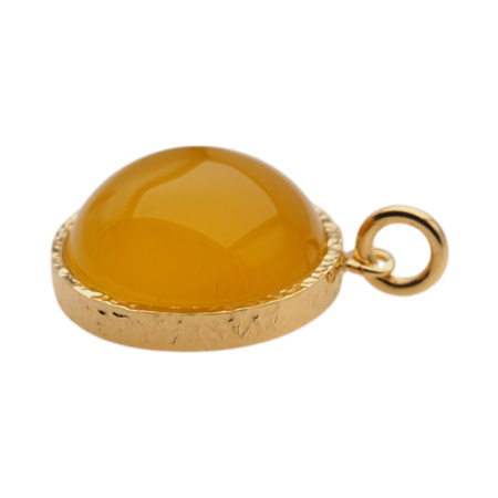 Zawieszka - Agat żółty okrągły i srebro złocone