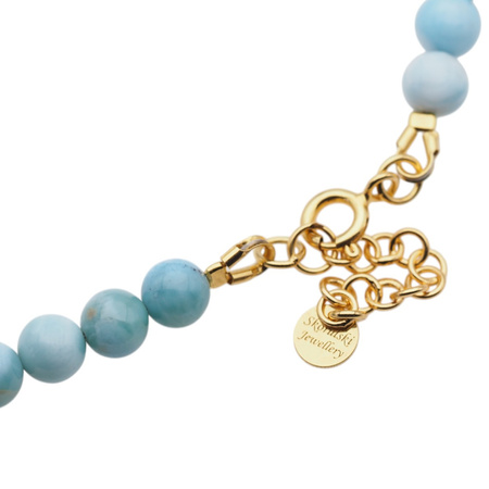 Naszyjnik z zawieszką - Larimar i srebro złocone