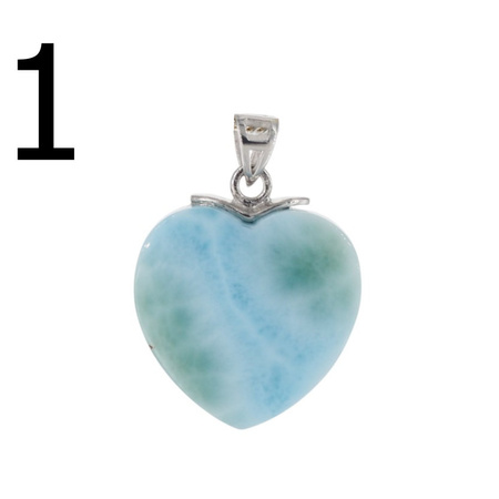 Zawieszka - larimar serce w srebrze rodowanym