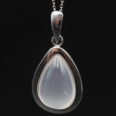 Zawieszka z Kwarcem Różowym w srebrze rodowanym