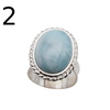 Pierścionek regulowany - owalny Larimar w srebrze