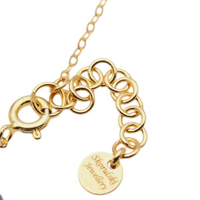 Naszyjnik - Ametyst sopel na łańcuszku srebrnym złoconym