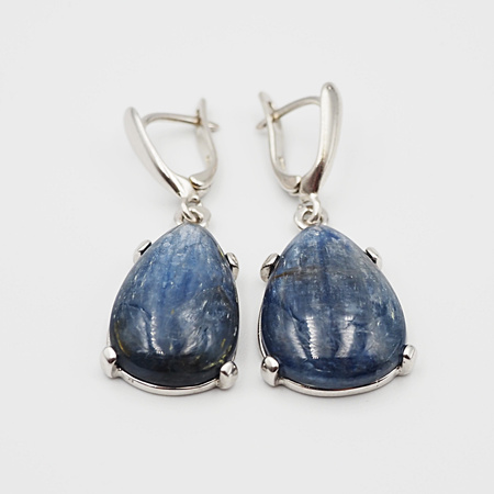 Kolczyki z kyanitami w srebrze rodowanym