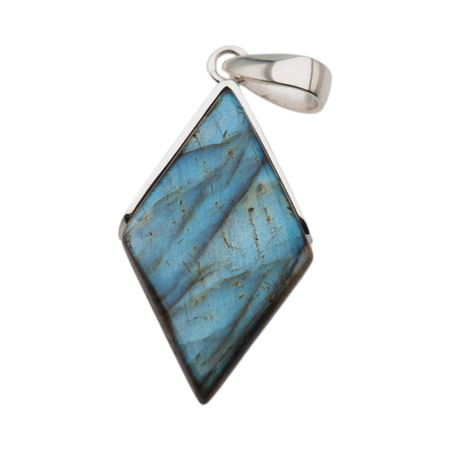 Zawieszka - Labradoryt romb w srebrze