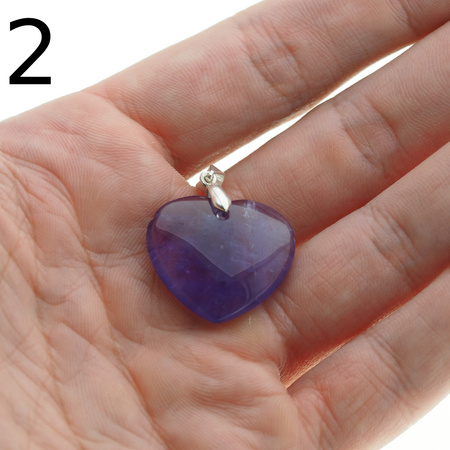 Zawieszka - Ametyst serce w srebrze