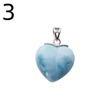 Zawieszka - larimar serce w srebrze rodowanym