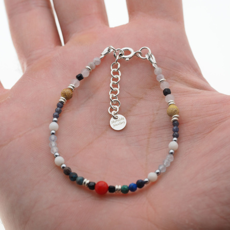 Bransoletka znak zodiaku waga - mix kamieni i srebro