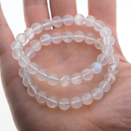 Bransoletka 18,5 cm - Kamień Księżycowy kulki