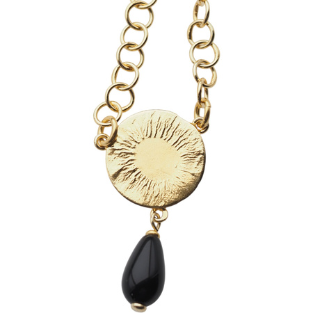 Naszyjnik długi - Turmalin i srebro złocone