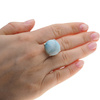 Pierścionek regulowany z okrągłym Larimarem w srebrze