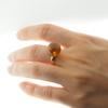 Pierścionek regulowany z Bursztynem Koniakowym - kulka w srebrze złoconym