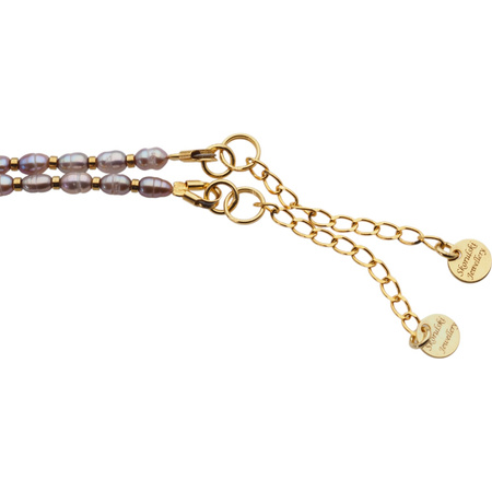 Naszyjnik - Perły, Hematyt złoty i srebro złocone