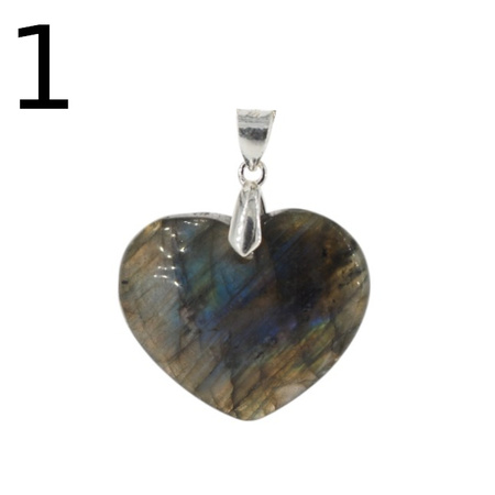 Zawieszka - Labradoryt serce w srebrze