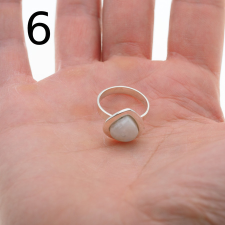 Pierścionek regulowany - Kamień Księżycowy i srebro (różne kamienie do wyboru)