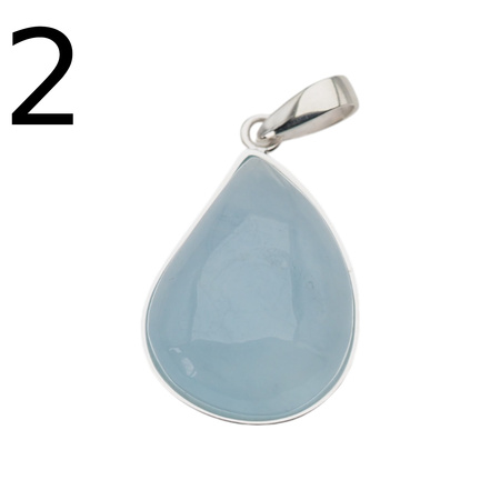 Zawieszka - Akwamaryn łza w srebrze