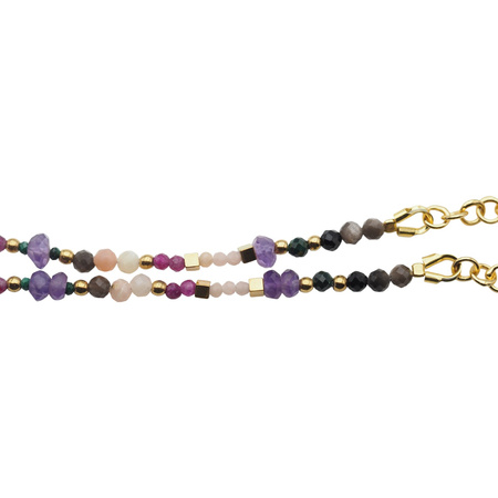 Bransoletka znak zodiaku skorpion - mix kamieni i srebro złocone