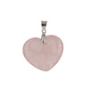 Zawieszka - Kwarc Różowy serce w srebrze