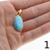 Zawieszka - larimar owalny w srebrze złoconym