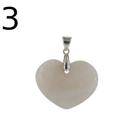 Zawieszka - Kamień Księżycowy serce w srebrze