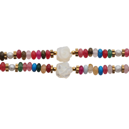 Naszyjnik - Mix kamieni i srebro złocone