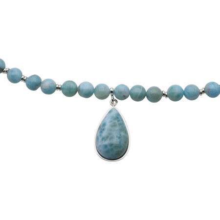 Naszyjnik z zawieszką - Larimar i srebro