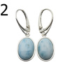 Kolczyki - Larimar owal i srebro