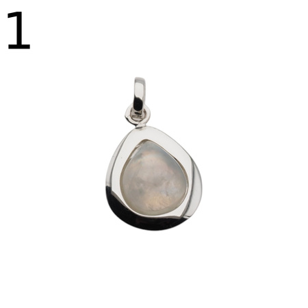 Zawieszka - Kamień Księżycowy łza w srebrze