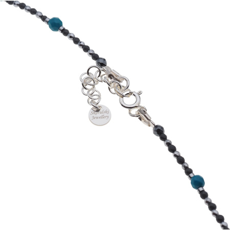 Naszyjnik regulowany - Turkus, Hematyt i srebro